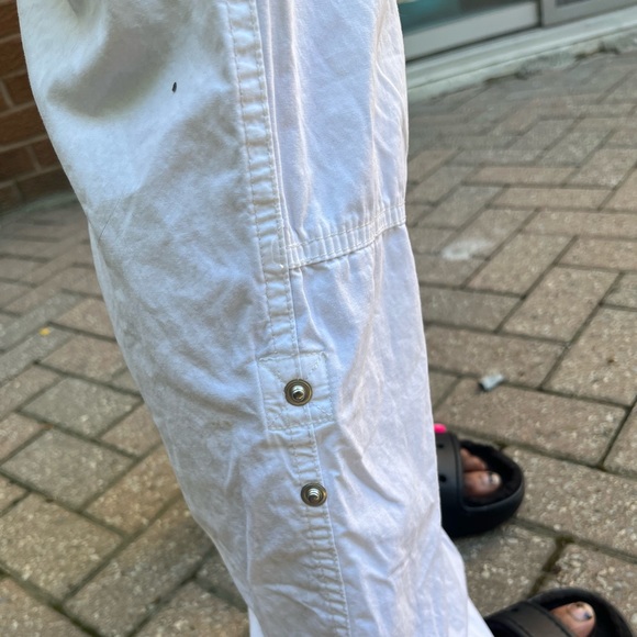 White Button-Up Pants - Picture 1 of 4